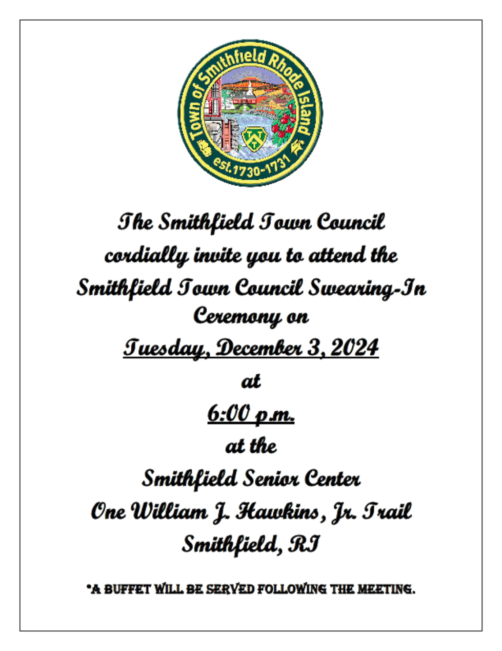 Smithfield Town Council Swearing In Ceremony