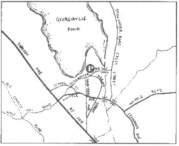 Georgiaville Town Beach, Dam and Gorge map